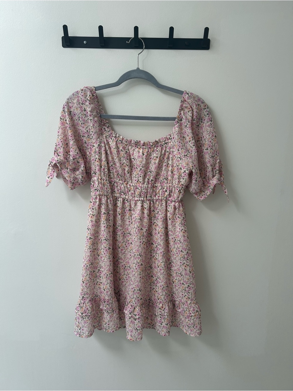 Floral Smocked Waist Dress - Pink